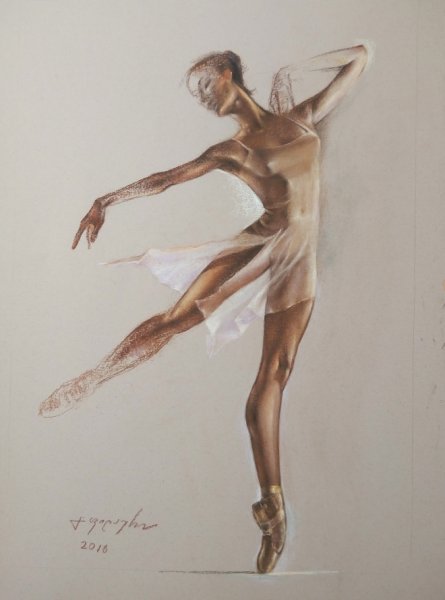 Человек в движении акварель