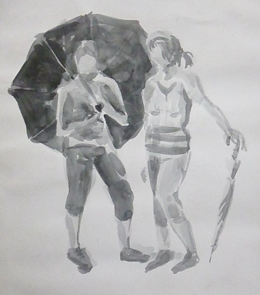 Композиция на тему спорт акварелью