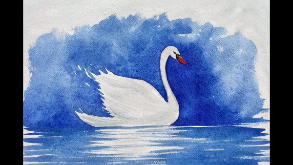 Акварельная лебедь