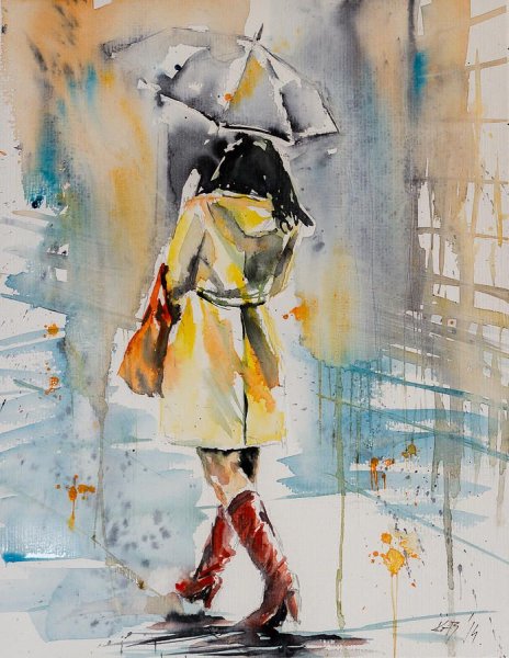 Миниатюры фигуры под зонтом