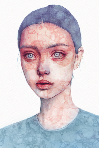 Портрет человека акварелью