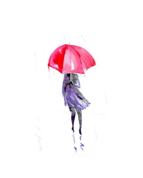 Девушка под зонтом живопись