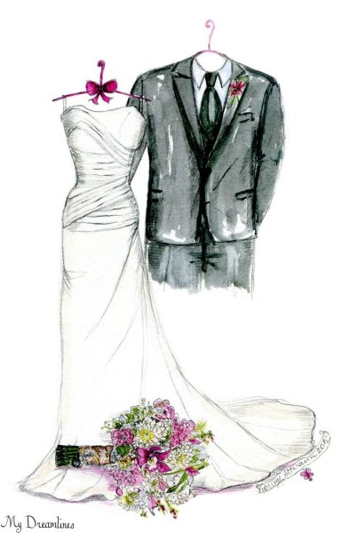 Жених акварель