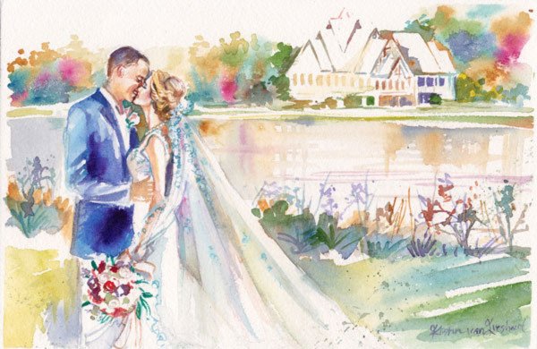 Молодожены иллюстрация