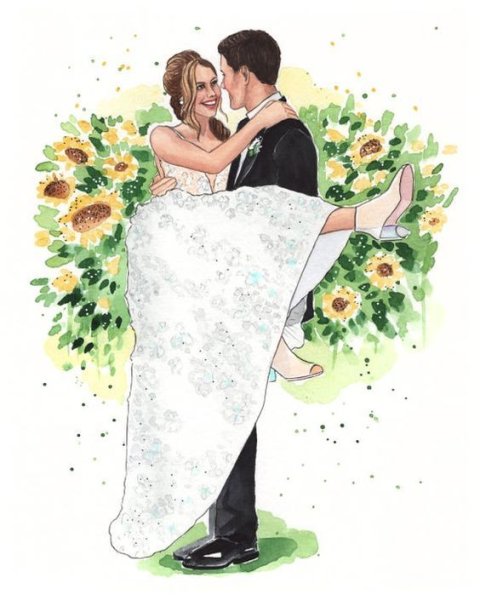 Свадьба гуашь