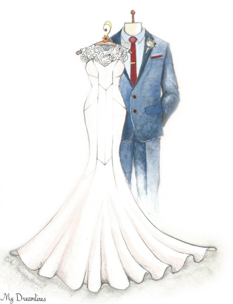 Венчание акварель