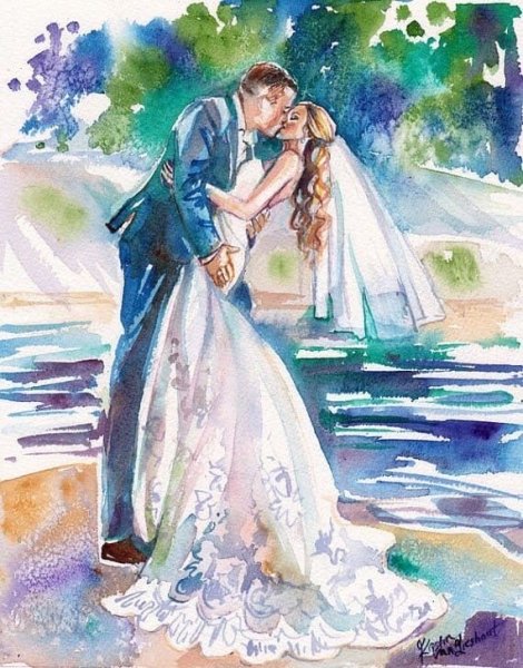 Свадьба акварель