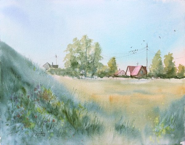 Акварель пейзаж Анатолий Трошкин
