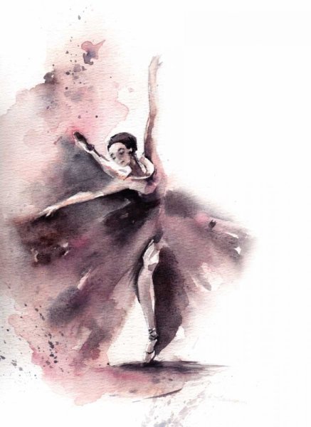 Современный танец акварель