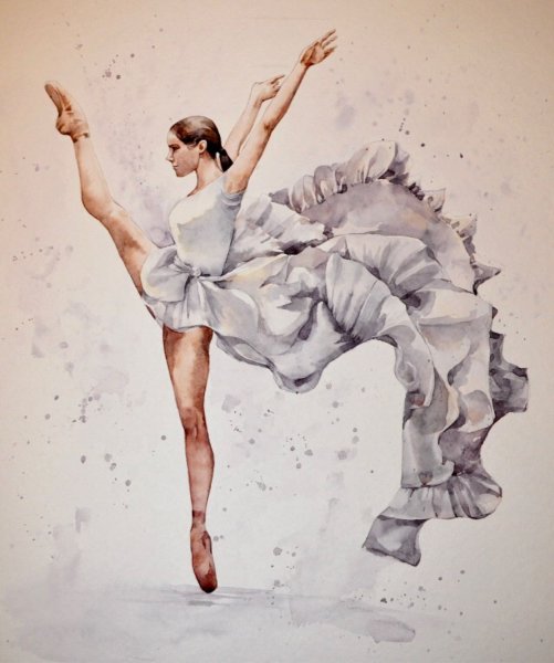 Танцор акварель