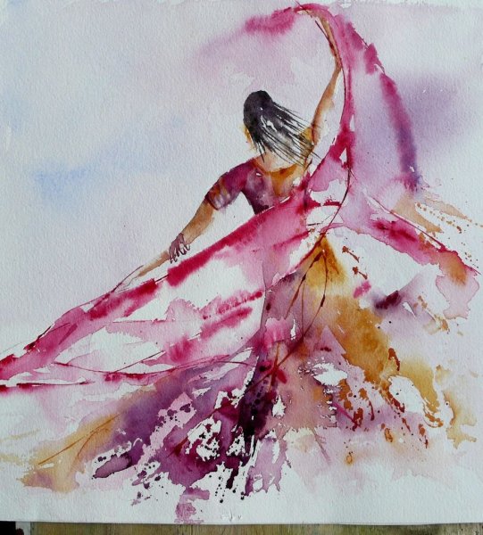 Баллерия Танцующая в брызках красок