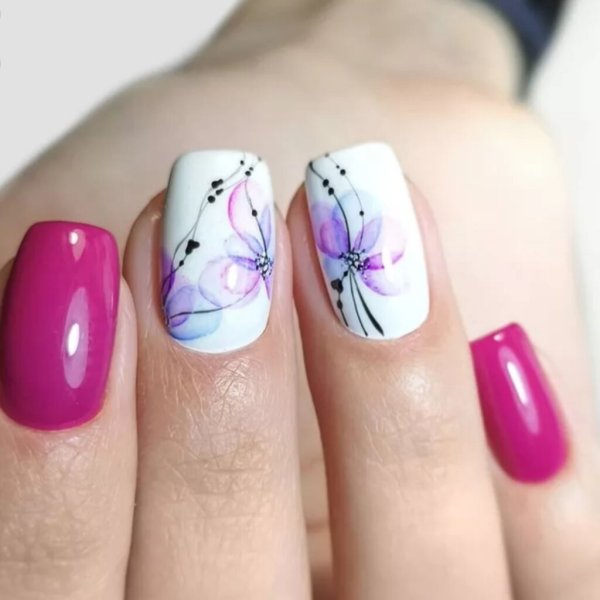 Маникюр акварель гель лаками