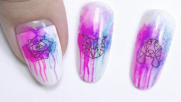 Маникюр Акварельные Кляксы