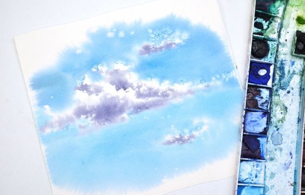Тучи акварелью