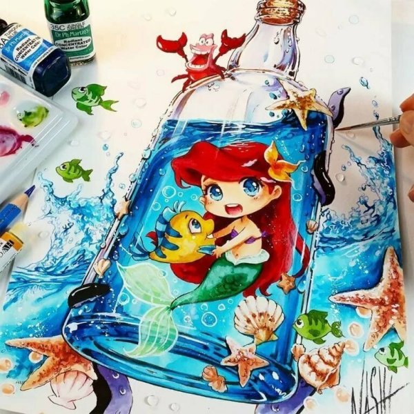 Аниме акриловыми красками