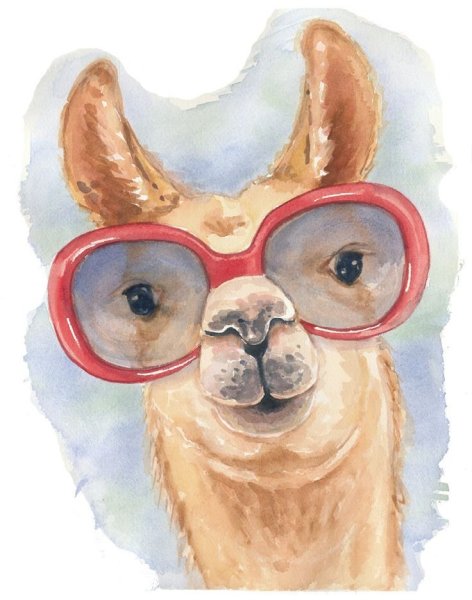 Забавные животные акварелью