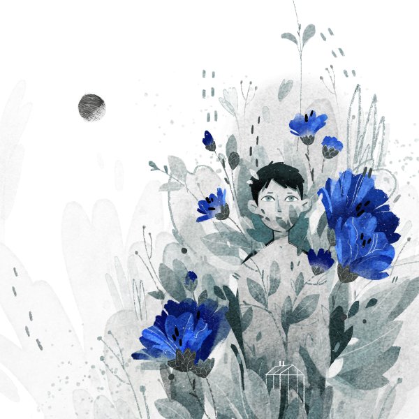 Монохромные иллюстрации акварелью