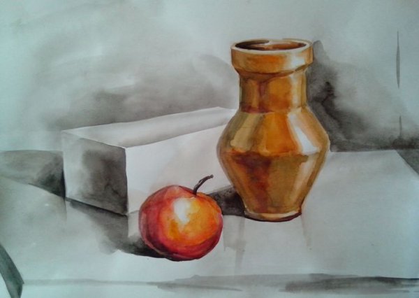 Кувшин акварелью