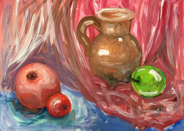 Яблоко живопись гуашь ДХШ