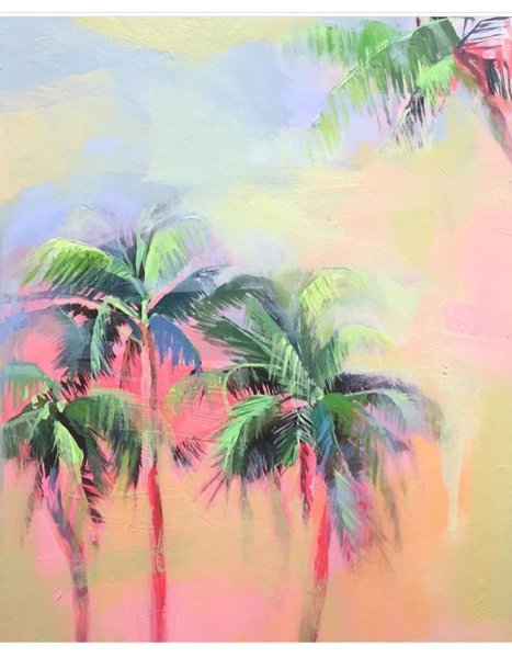 Тропические пальмы акварель