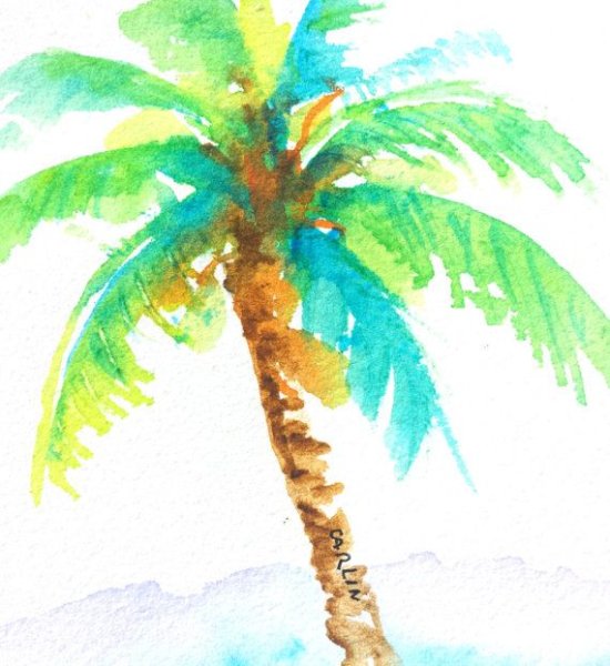 Пальмы акварель вектор