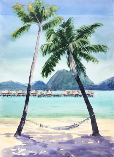 Пейзаж с пальмами