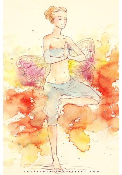 Танцующая девушка акварель