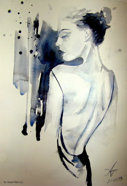 Наброски тела акварелью