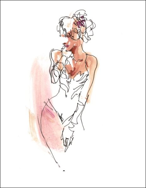 Наброски акварелью фигура