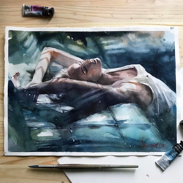 Тело акварелью