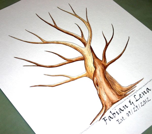 Дерево на ватмане