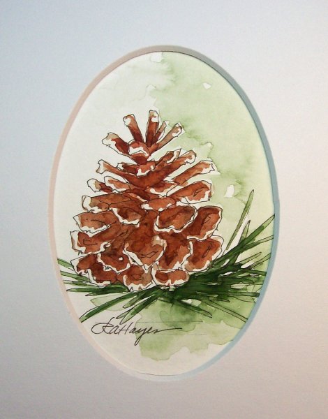 Шишка гуашью