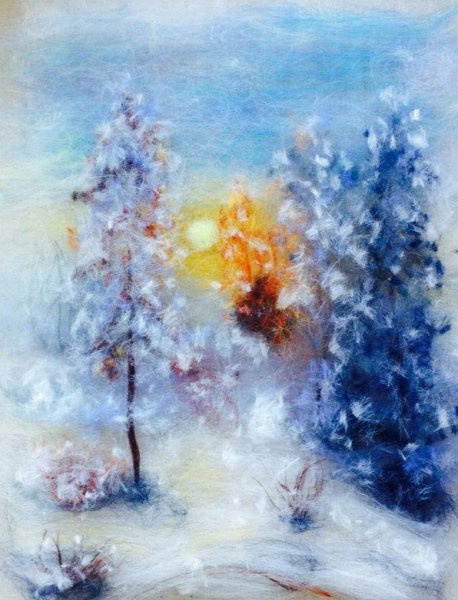 Акварельная живопись с солью