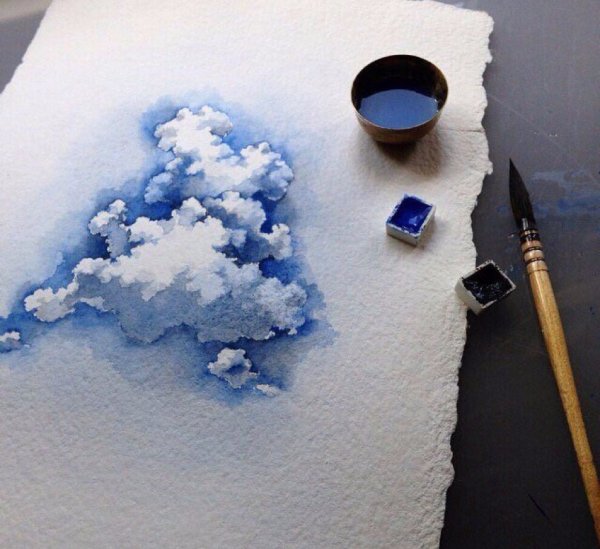 Рисование зимнего пейзажа в нетрадиционной технике рисования