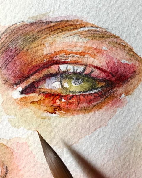 Губы акварелью