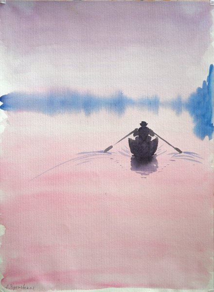 Одиночество акварель