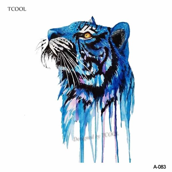 Тигр тату эскиз цветной