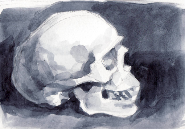 Академическая живопись череп