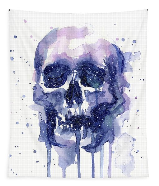 Череп акварелью