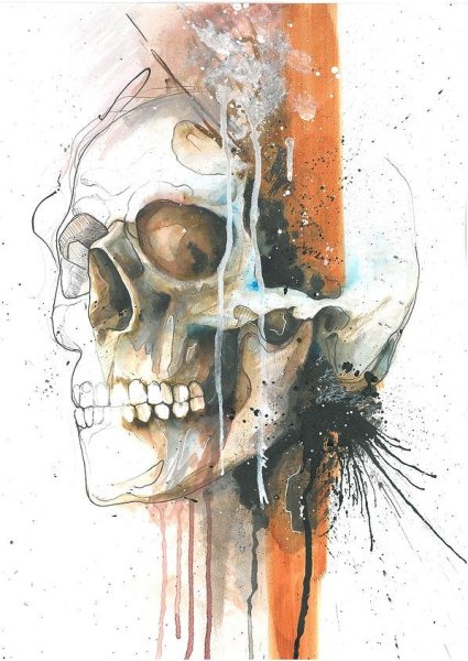 Простреленный череп арт