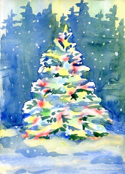 Нарисовать елку