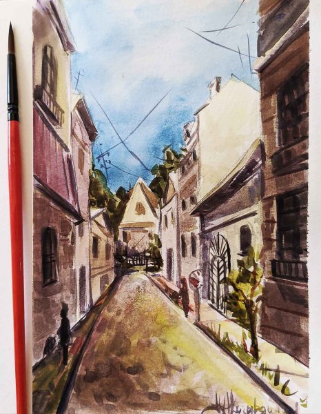 Перспектива улицы пленэр