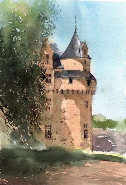 Акварель Гартмана старый замок