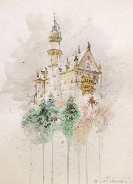 Замок акварелью
