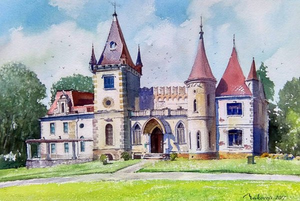 Замок акварелью