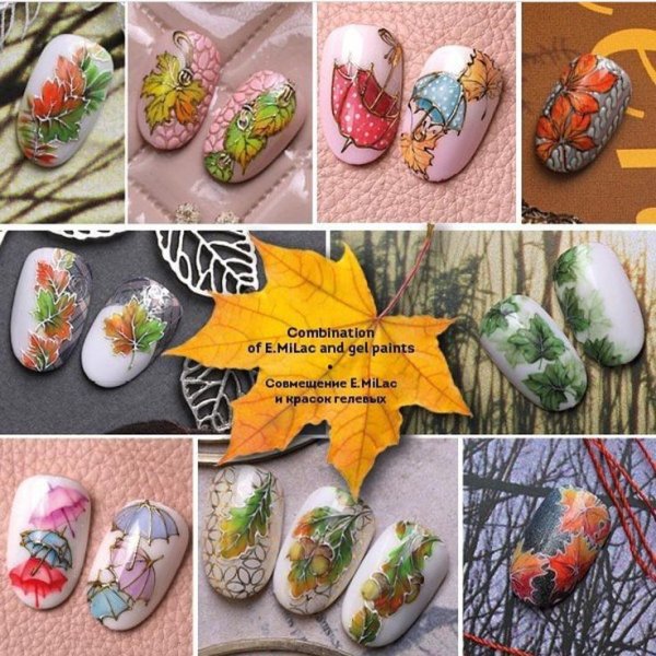 Рисование пейзажа на ногтях