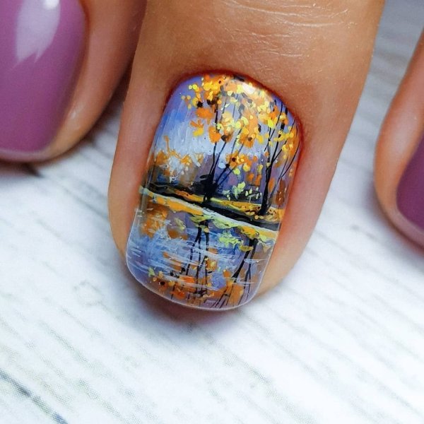 Маникюр с рябиной