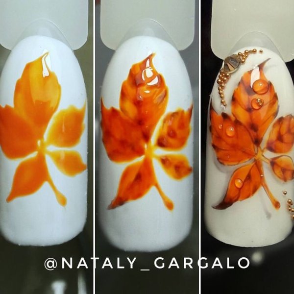 Осенний дизайн маникюра пошагово