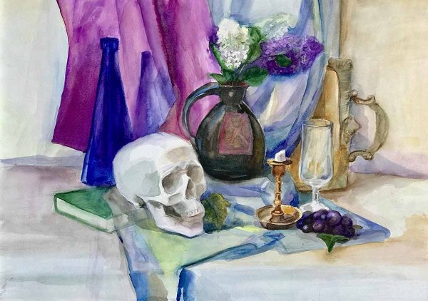 Академ натюрморт акварелью