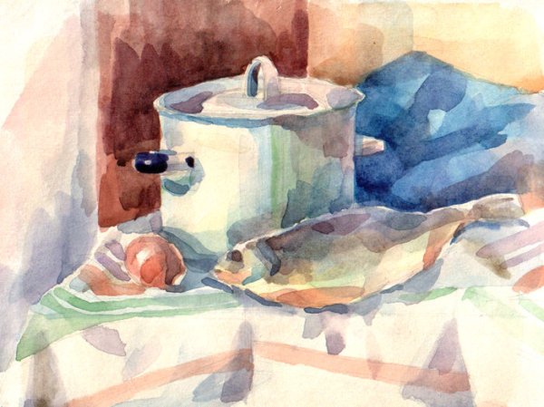 Лессировка акварелью натюрморт